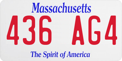 MA license plate 436AG4