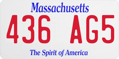 MA license plate 436AG5
