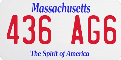 MA license plate 436AG6