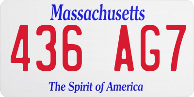 MA license plate 436AG7