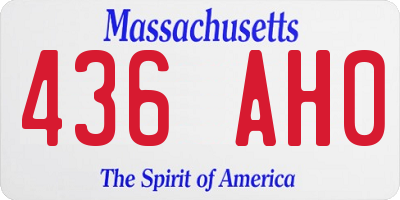 MA license plate 436AH0