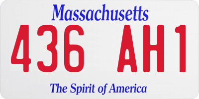 MA license plate 436AH1
