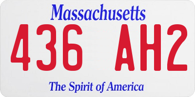 MA license plate 436AH2