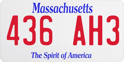 MA license plate 436AH3