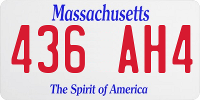 MA license plate 436AH4