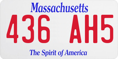 MA license plate 436AH5