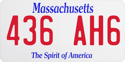 MA license plate 436AH6