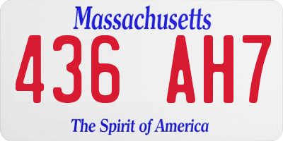 MA license plate 436AH7