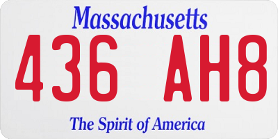 MA license plate 436AH8
