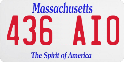 MA license plate 436AI0
