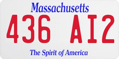 MA license plate 436AI2