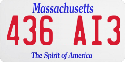 MA license plate 436AI3