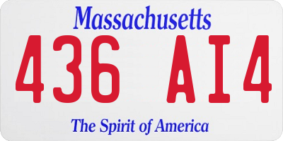 MA license plate 436AI4