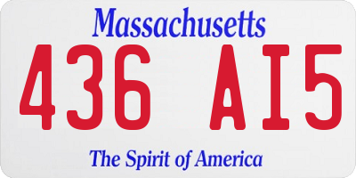 MA license plate 436AI5