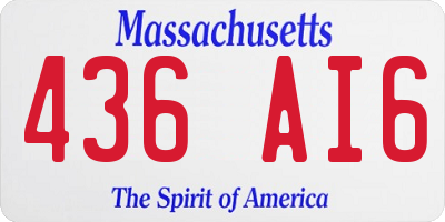 MA license plate 436AI6