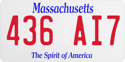 MA license plate 436AI7
