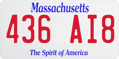 MA license plate 436AI8