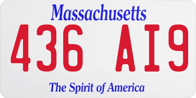 MA license plate 436AI9