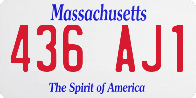 MA license plate 436AJ1