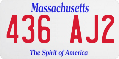 MA license plate 436AJ2