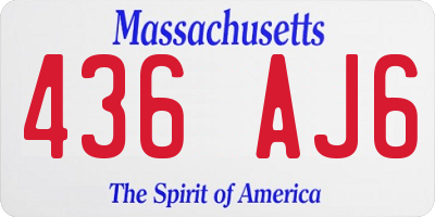 MA license plate 436AJ6