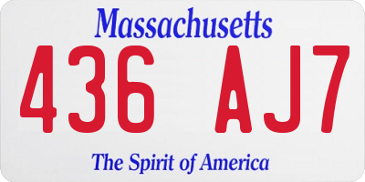 MA license plate 436AJ7