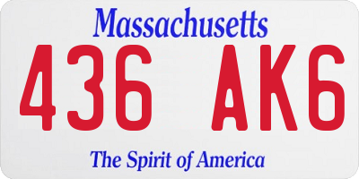 MA license plate 436AK6