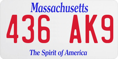 MA license plate 436AK9