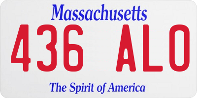 MA license plate 436AL0