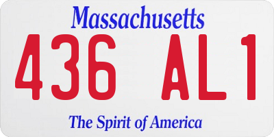 MA license plate 436AL1
