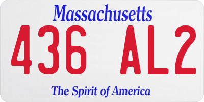 MA license plate 436AL2