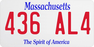 MA license plate 436AL4