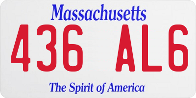 MA license plate 436AL6