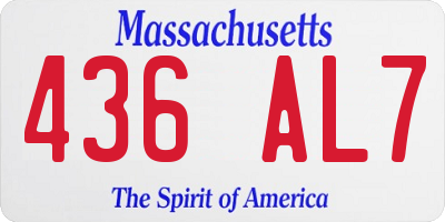 MA license plate 436AL7