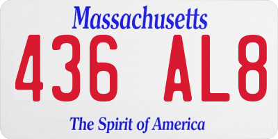 MA license plate 436AL8