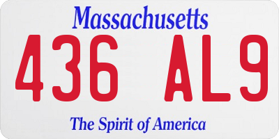MA license plate 436AL9