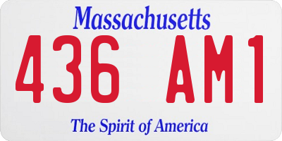MA license plate 436AM1