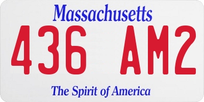 MA license plate 436AM2