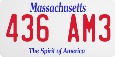 MA license plate 436AM3