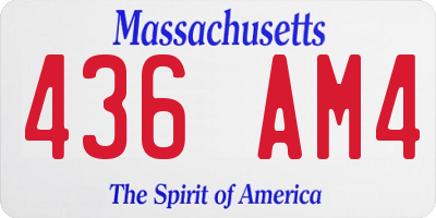 MA license plate 436AM4