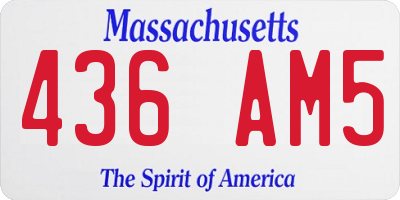 MA license plate 436AM5