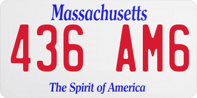 MA license plate 436AM6