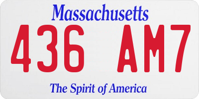 MA license plate 436AM7