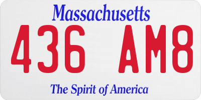MA license plate 436AM8