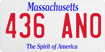 MA license plate 436AN0