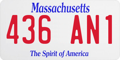MA license plate 436AN1