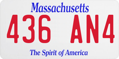 MA license plate 436AN4