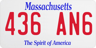 MA license plate 436AN6