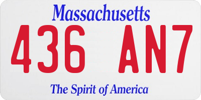 MA license plate 436AN7