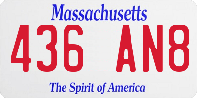 MA license plate 436AN8